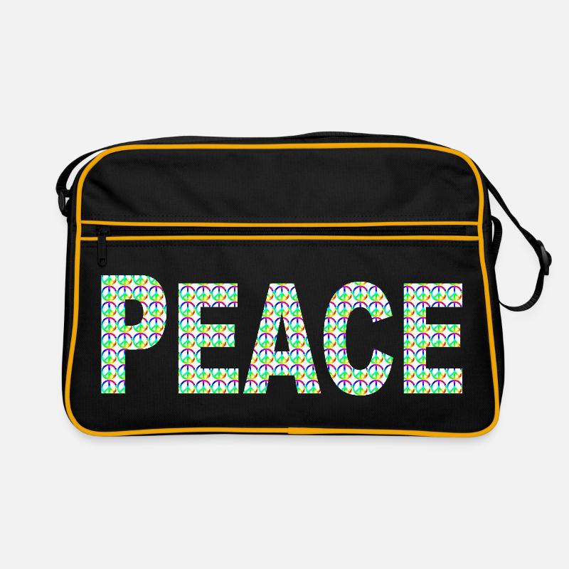 Peace Wort mit Peacezeichen Retro Tasche
