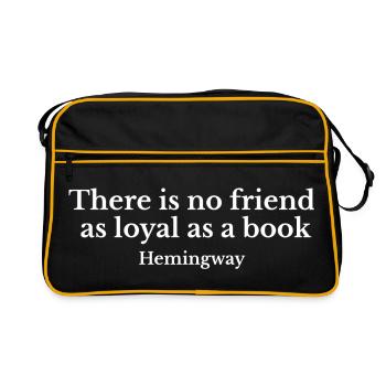 Typographie de la citation de fidélité du livre de Hemingway - Sac Retro - noir/or - Devant