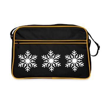 Motif d’hiver en cristal de glace sur les vêtements - Sac Retro - noir/or - Devant