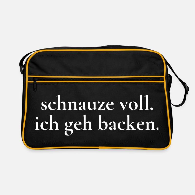 Snout full, I'm going to bake - Retro Bag - black/gold
