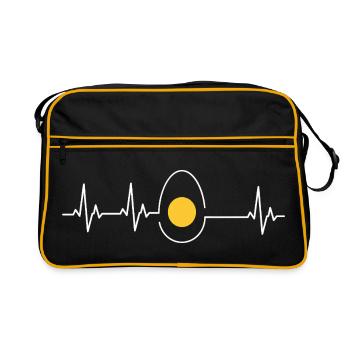 Chicken Fans - Rooster - Rooster - Chick - Egg Yolk - Retro Bag - black/gold - Front