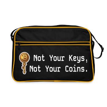 Not Your Keys Not Your Coins Crypto Kryptowährung - Retro Tasche - Schwarz/Gold - Vorne