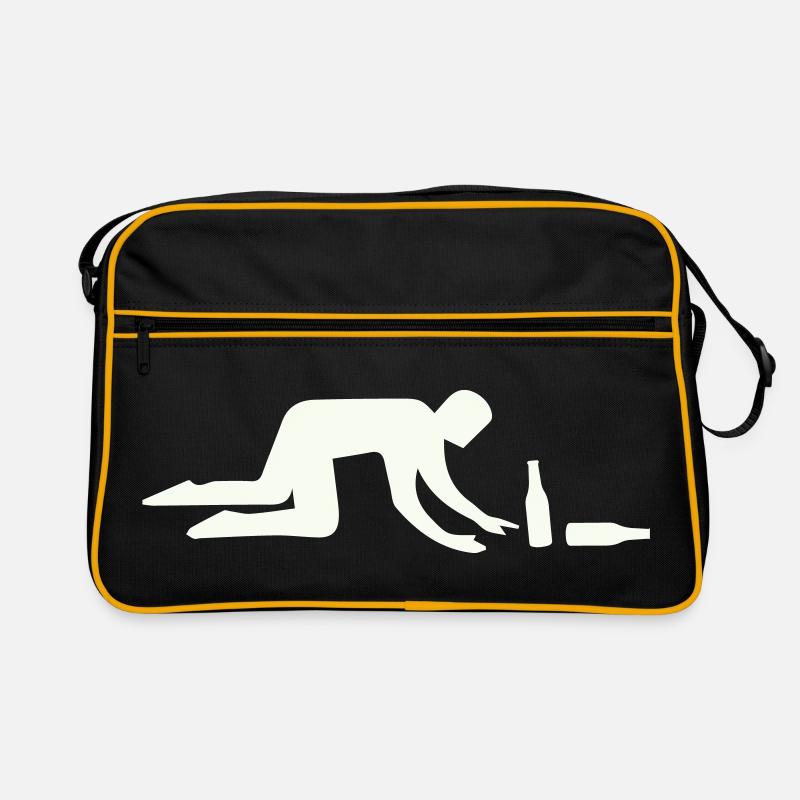 Silhouette d’ivrogne avec bouteille Sac Retro