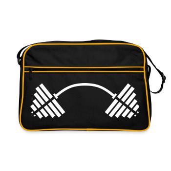 Max Power GYM: Workout & Motivation - Retro Tasche - Schwarz/Gold - Vorne