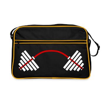Max Power GYM: Workout & Motivation - Retro Tasche - Schwarz/Gold - Vorne