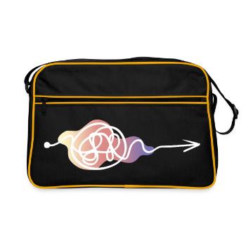 Lignes pastel Flèche Design - Sac Retro - noir/or - Devant