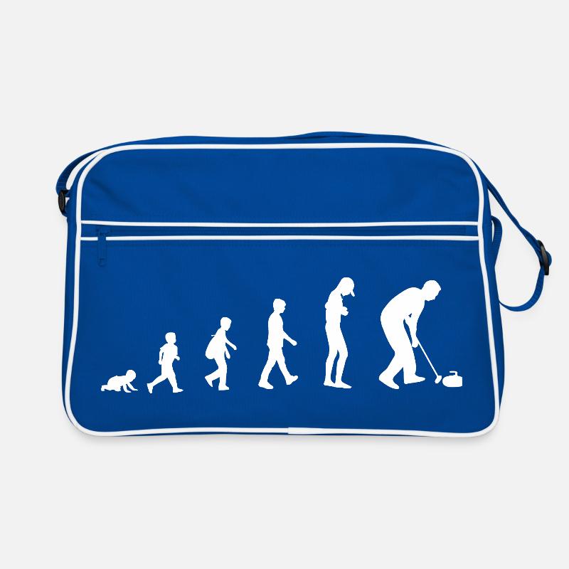 Entwicklung zum Curling Spieler Retro Tasche
