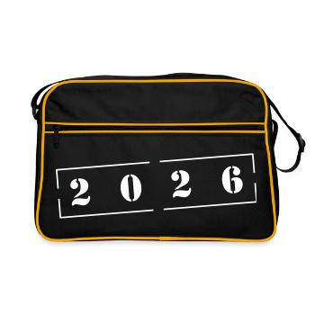 Timbre 2026 - Sac Retro - noir/or - Devant