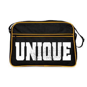 unique unique unique self-worth unique - Retro Bag - black/gold - Front