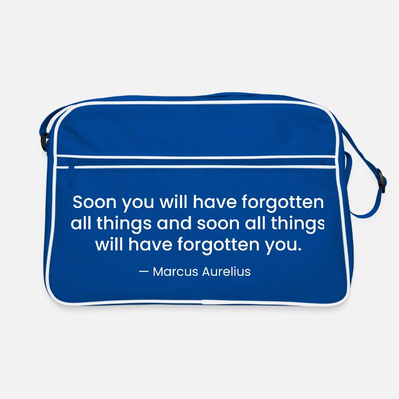 Marcus Aurelius Stoic Quote design Retro Bag
