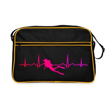 Gift idea for a freediver with Scuba Diving - Retro Bag - black/gold - Front