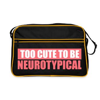 Trop mignon pour être neurotypique Logo drôle drôle sur l’autisme - Sac Retro - noir/or - Devant