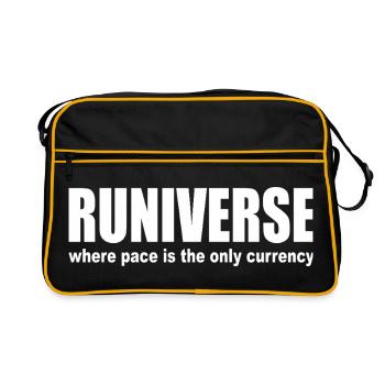 Runiverse Pace Is Currency Running is my Universe - Retro Bag - black/gold - Front