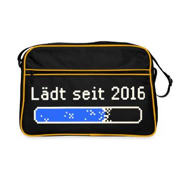 Lädt seit 2016 Pixelbar - Retro Tasche - Schwarz/Gold - Vorne