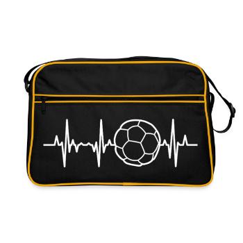 Battement de cœur de handball - Sac Retro - noir/or - Devant