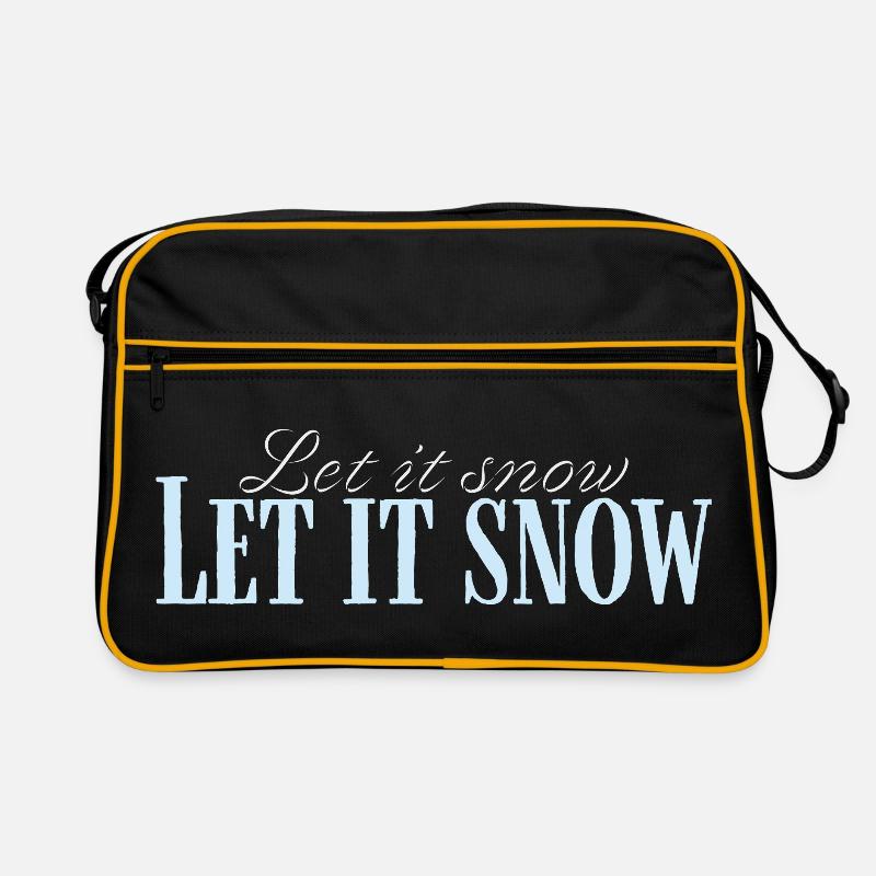 Let It Snow Script Bleu Glacé Retro Bag