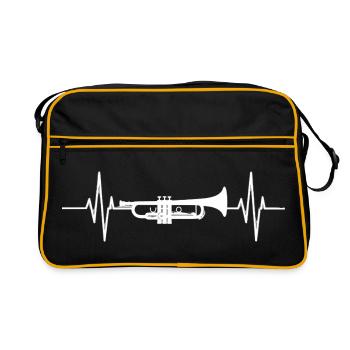 Trumpet Heartbeat Gift For Trumpeters & Trumpet  - Sac Retro - noir/or - Devant
