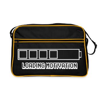 Loading Motivation - T-Shirt - Retro Tasche - Schwarz/Gold - Vorne