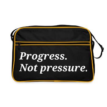 Progrès. Pas de pression. - Sac Retro - noir/or - Devant