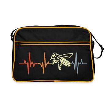 Battement de cœur d’abeille vintage - Sac Retro - noir/or - Devant