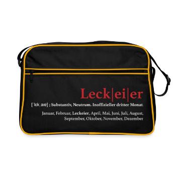 Leck Eier - Retro Tasche - Schwarz/Gold - Vorne