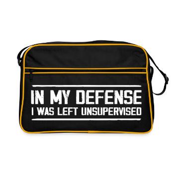Pour Ma Défense On M'a Laissé Sans Surveillance - Sac Retro - noir/or - Devant