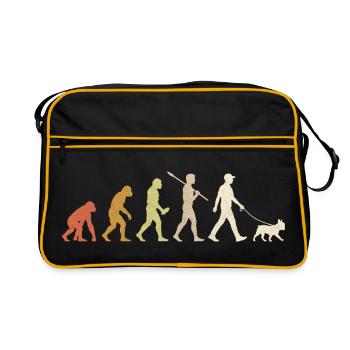 Bouledogue français Evolution Drôle de cadeau Frenchie - Sac Retro - noir/or - Devant
