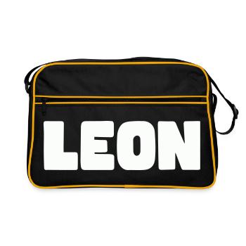Leon Name - Retro Bag - black/gold - Front