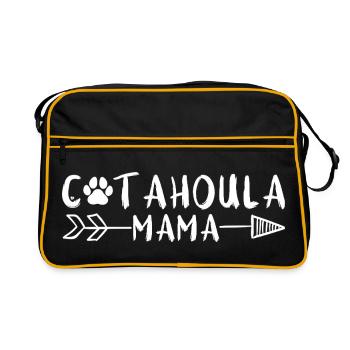 Catahoula Mama Funny Arrow Leopard Dog Mom Gift - Retro Bag - black/gold - Front