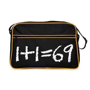 1+1 = 69 (AMOUR) - Sac Retro - noir/or - Devant