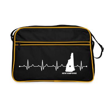 New Hampshire State Heart Outline Home - Retro Bag - black/gold - Front