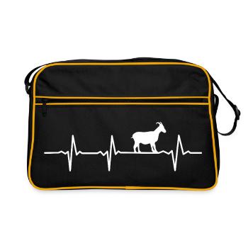 Horse heartbeat silhouette - Retro Bag - black/gold - Front