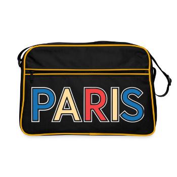 Paris Color Block Typography - Retro Bag - black/gold - Front