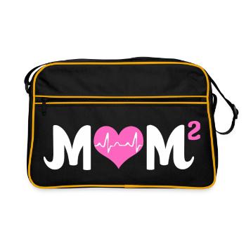 Cadeau de maman des jumeaux Maman des jumeaux - Sac Retro - noir/or - Devant