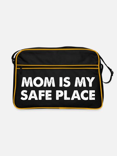 Mom Is My Safe Place - Retro Bag - black/gold - Front