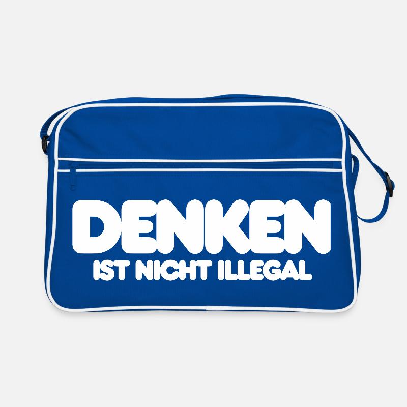 DENKEN IST NICHT ILLEGAL, WEISER IT SPRUCH Retro Tasche