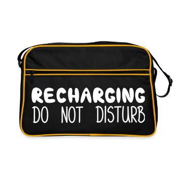 Recharge, ne dérangez pas, White - Sac Retro - noir/or - Devant