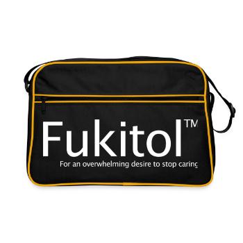 Je m’en fiche, la drogue, le fukitol, les hommes drôles, une - Sac Retro - noir/or - Devant