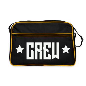 Crew Emblem mit Sternen - Retro Tasche - Schwarz/Gold - Vorne