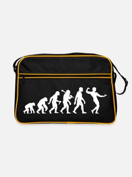 Bodybuilding Evolution Bodybuilder Krafttraining - Retro Tasche - Schwarz/Gold