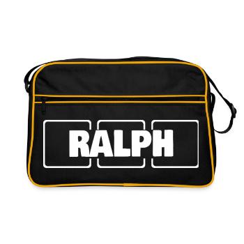 Ralph als Geburtsname - Retro Tasche - Schwarz/Gold - Vorne