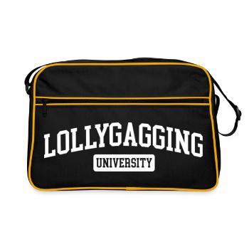 Traîner à l’université, procrastiner, bousculer - Sac Retro - noir/or - Devant