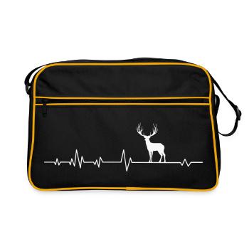 Hirsch - Retro Tasche - Schwarz/Gold - Vorne