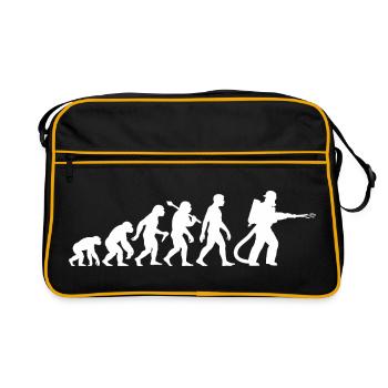 Feuerwehrmann Evolution Für den Feuerwehr Einsatz - Retro Tasche - Schwarz/Gold - Vorne