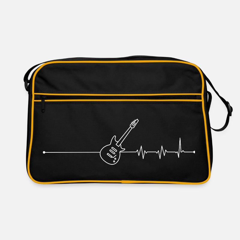 Guitar Pulse : Rock Heartbeat - Sac Retro - noir/or