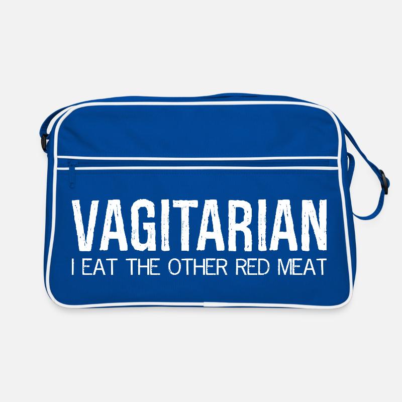 vegetarisch esse ich das andere rote Fleisch Retro Tasche