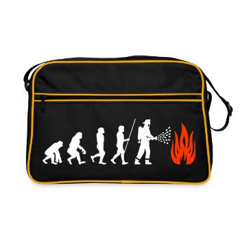 Feuerwehr Evolution Feuerwehrmann - Retro Tasche - Schwarz/Gold - Vorne