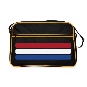 Netherlands Flag Minimal - Flag Fan Stripe - Retro Bag - black/gold - Front