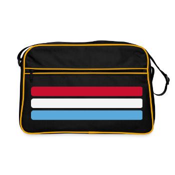 Minimal du drapeau du Luxembourg - Bande en éventail du drapeau Desi - Sac Retro - noir/or - Devant