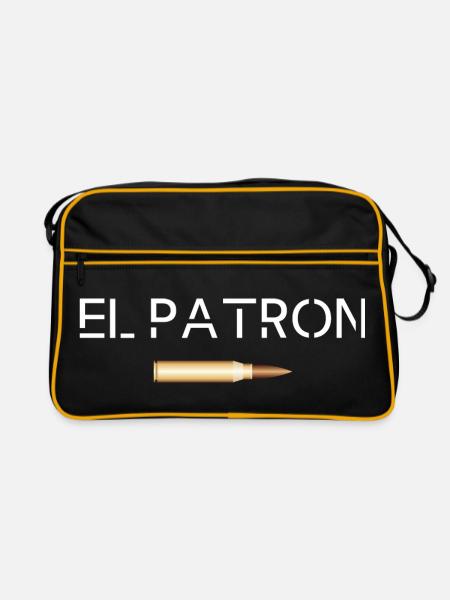 El Patron – Der Top G Look - Retro Tasche - Schwarz/Gold - Vorne